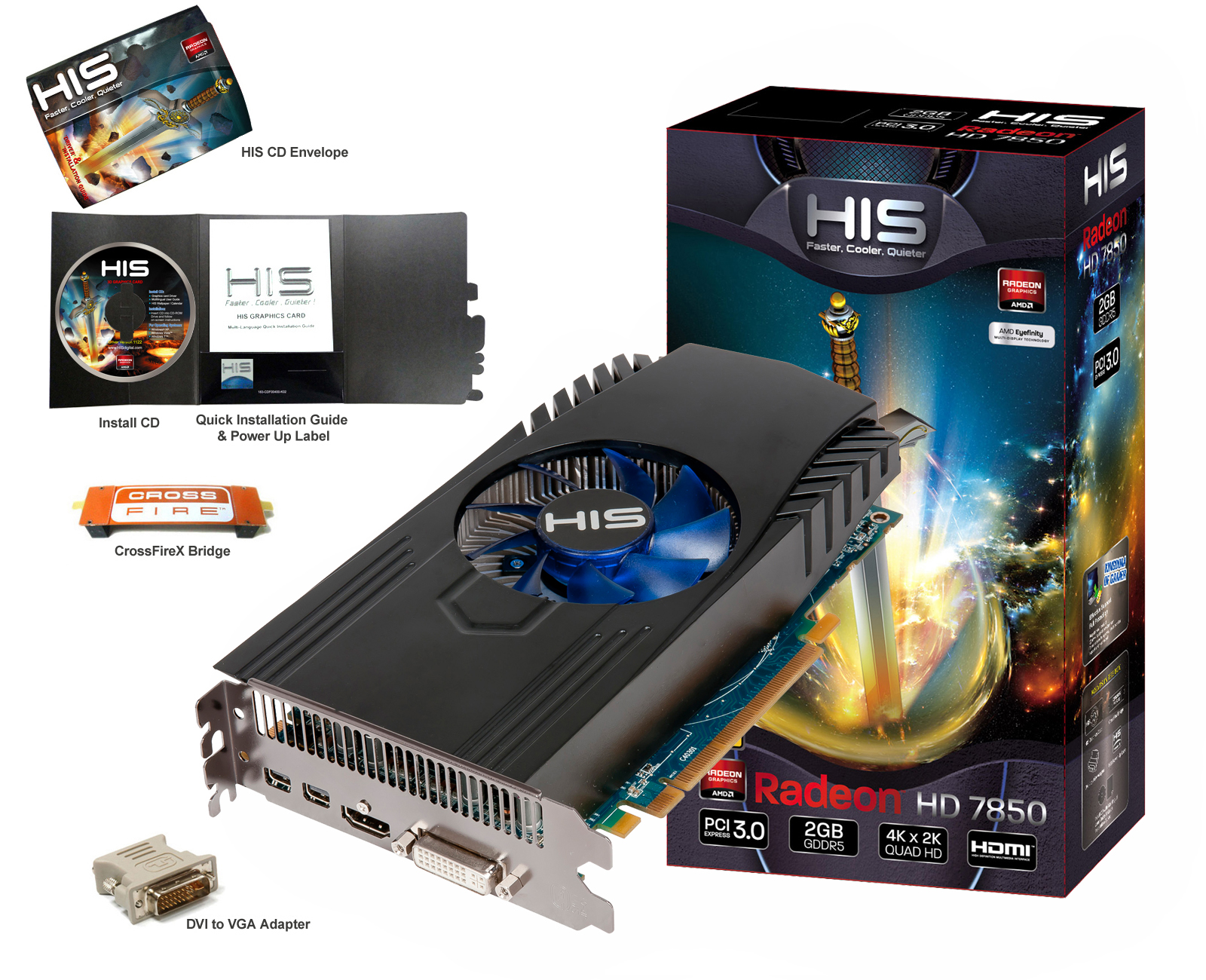 HIS 7850 Fan 2GB GDDR5 PCI-E DVI/HDMI 
