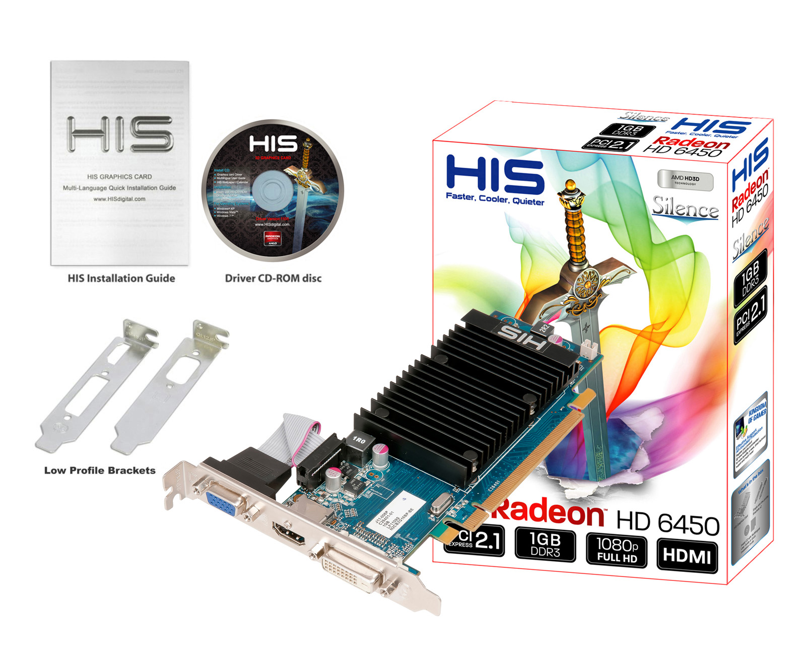 HIS 6450 Silence 1GB DDR3 PCI-E DVI 
