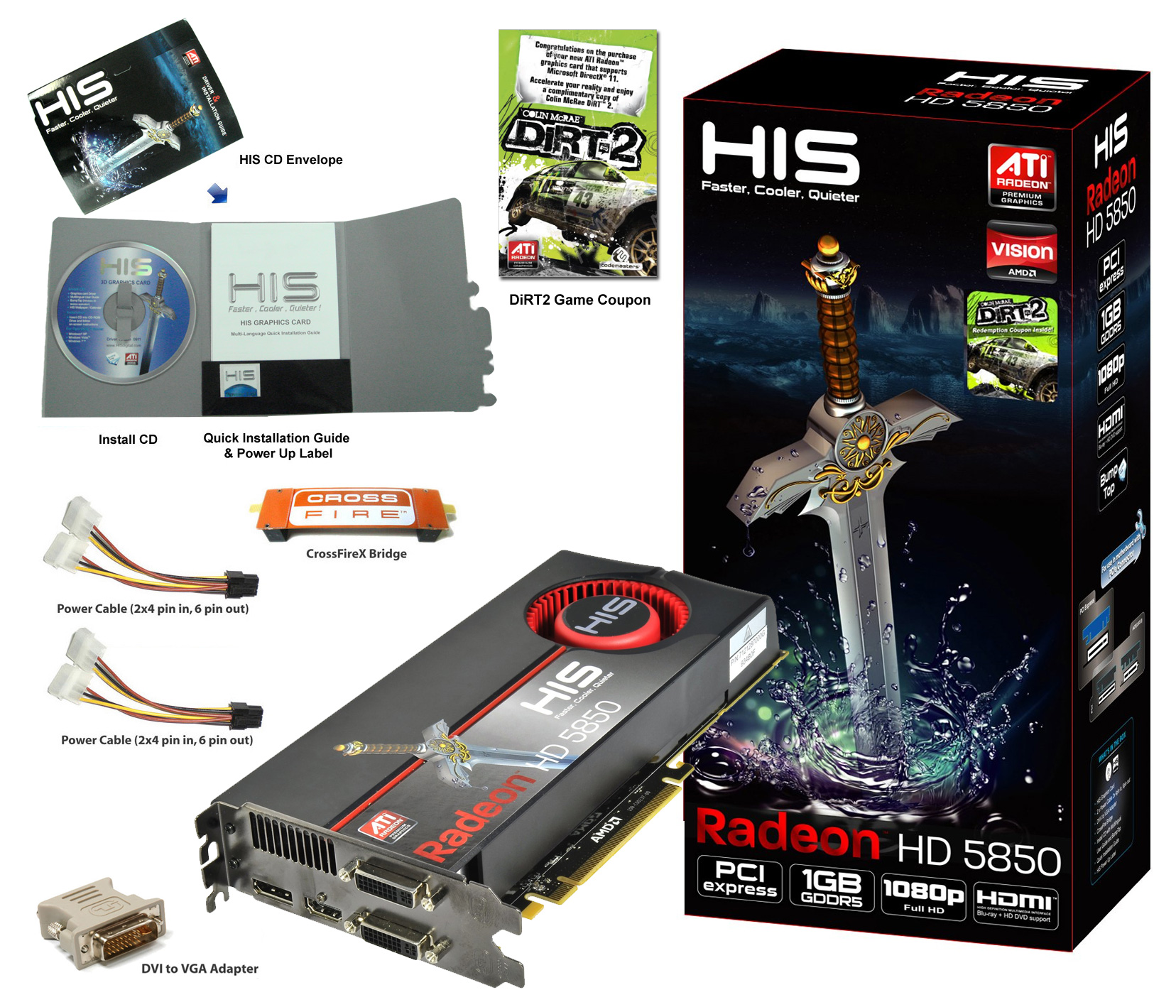 HIS HD 5850 1GB (256bit) GDDR5 PCIe 